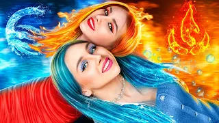 Water Girl VS Fire Girl || Four Elements Against Evil