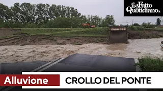 Alluvione in Emilia Romagna, crolla il ponte della Motta: il video prima e dopo