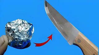 A knife like a razor.Easy ways to sharpen a knife, great idea