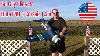 Maiden Flight of the Eflite F4U 4 Corsair 1 2m by Fat Guy Flies Rc