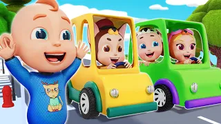 Wheels On The Bus + Old MacDonald Had A Farm Animal sounds Song Nursery Rhymes - Kids Songs