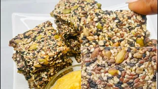 Protein Packed SEEDED CRACKERS | Paleo | Gluten free | Vegan | Keto | Plant-base recipe ~ Chyummy