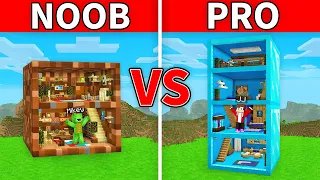 Mikey and JJ - NOOB vs PRO : Block House Build Challenge in Minecraft (Maizen)