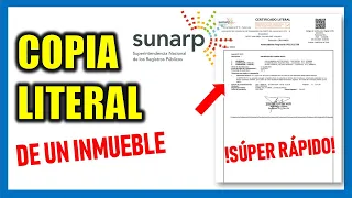 Copia literal SUNARP en línea 2024 |¿Cómo solicitar COPIA LITERAL de un inmueble?