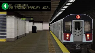 OpenBVE Special: 4 Train To Woodlawn Via Eastern Parkway Lcl/Lexington Avenue Exp (R142A)(Weekend)
