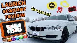 Launch elite BMW 2.0 scan tool unboxing and testing - F30 E46 air bag light, battery, module reset