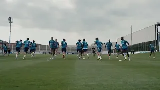 Paul Pogba and Angel Di Maria in action//Juventus training //