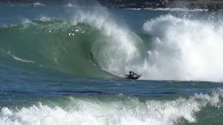 Surfers & Bodyboarders Chase Barrels at Breaker Bay, Wellington
