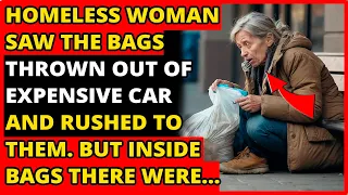 Homeless Woman Saw Bags Thrown Out Of Expensive Car And Rushed To Them. But Inside Bags There Were..