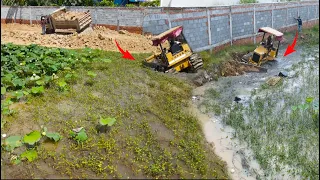 Wow!!Land truck stuck activity bulldozer out help Push out of the mud Really great