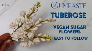 Make Vegan Gumpaste Tuberose Flowers | FILLER FLOWERS | EASY TO MAKE