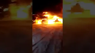 Сельхозтехника сгорела до тла в селе Поярково Амурской области