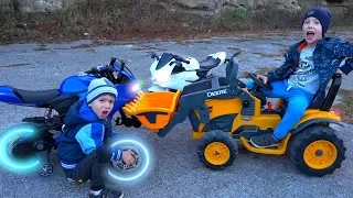 Funny Kids Pretend Play  with Cars, Ride on Power Wheels for Children