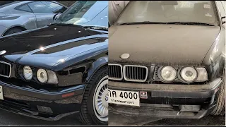 Extremely satisfying paint restoration of a BMW E34 M5 neglected for 10 years