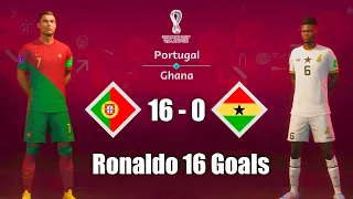 FIFA 23 - PORTUGAL 16 - 0 GHANA - Ronaldo 16 Goals - FIFA World Cup Final - Gameplay [4K]