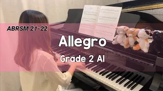 [考試歌] ABRSM Piano 2021-2022 Grade 2 A1 Attwood Allegro, 1st movt from Sonatina No.1 in G