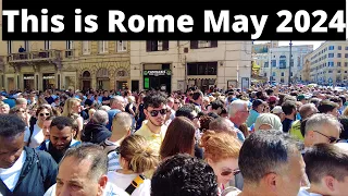 Rome Italy, Rome looks like this in May 2024, Rome walking tour in May, Colosseum Trevi fountain