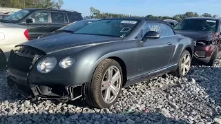 Copart Walk Around + Easy Fix Convertible Bentley Continental GT