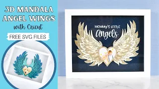 3D Layered Mandala Angel Wings Shadow Box Project with Cricut - Free SVG Cut Files