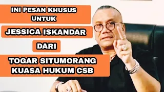 PESAN MENOHOK UNTUK JEDAR DARI TOGAR SITUMORANG TERKAIT KLIENNYA CSB