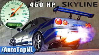 450HP Nissan Skyline R34 100-200 ACCELERATION *CRAZY SOUND* by AutoTopNL