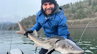 Sturgeon Fishing the Columbia River Bonneville Jan 3 2024