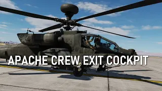 DCS World 2.9   AH-64D Apache Crew exit Cockpit. Video Clip 1