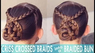 Criss Crossed Braids into a Braided Bun | Brown Haired Bliss