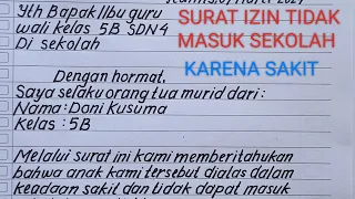 Cara Membuat Surat izin tidak masuk sekolah