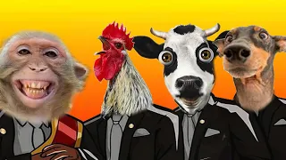 Funny Dancing Monkey & Rooster & Cow & Horse - Coffin Dance Meme ( Cover )#funnyanimals