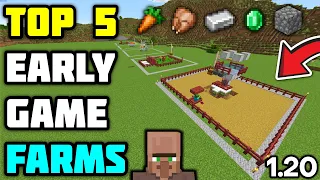 TOP 5 EARLY GAME FARMS MINECRAFT - (1.20)