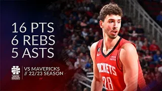 Alperen Sengun 16 pts 6 rebs 5 asts vs Mavericks 22/23 season