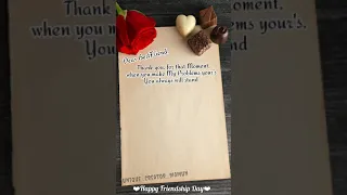 Letter to best friend ||Friendship day status ||Friendship day whatsapp status ||Dear bestie.