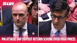 Challenged over high food prices by SNP, Rishi Sunak attacks the Scottish deposit return scheme