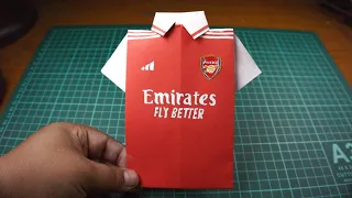 How to make Arsenal paper jersey | paper t-shirt 👕| origami | paper craft | paper jersey |DIY craft