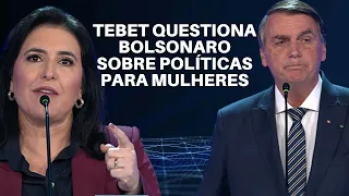 Simone Tebet pergunta para Bolsonaro sobre "raiva das mulheres"