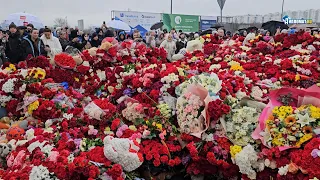 «Море цветов, игрушки, свечи и скорбь!»: Люди продолжают приходить к мемориалу у «Крокус Сити Холла»