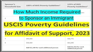 USCIS Poverty Guidelines 2023 || How Much Income is Required for Petitioner to Sponsor an Immigrant