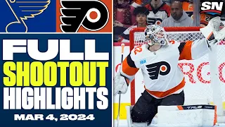 St. Louis Blues @ Philadelphia Flyers | FULL Shootout Highlights - March 4, 2024