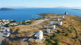 Windmills In Bodrum, Turkey Stock Video