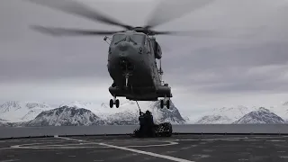 USS Gunston Hall conducts flight ops with Aeronautica Militare HH-101A Caesar helicopter