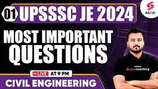 UPSSSC JE 2024 Most Important Questions Series | SSC JE 2024 Civil Engineering | by Shubham Sir