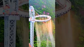 Music Waterfall Glass Corridor / Huangtengxia Glass Hanging Corridor #shorts #china