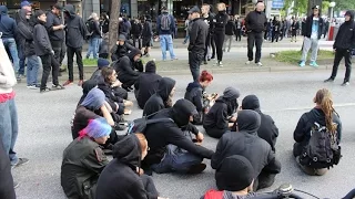 Hamburg Hauptbahnhof Linke Demo gegen Rechts