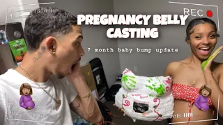 7 MONTH PREGNANCY BELLY CAST | ZAY & RENA