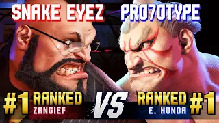 SF6 ▰ SNAKE EYEZ (#1 Ranked Zangief) vs PRO7OTYPE (#1 Ranked E.Honda) ▰ Ranked Matches