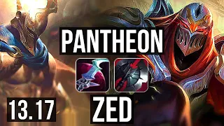 PANTH vs ZED (MID) | 1500+ games, 1.7M mastery, 6/4/14 | EUW Master | 13.17