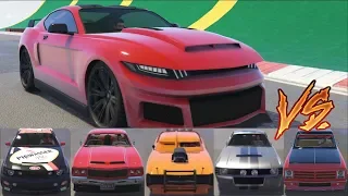 GTA 5 - Top Speed Drag Race (Vapid Dominator GTX vs. Dominator, Ellie, Sabre Turbo, Yosemite)