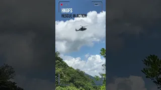 HKGFS (Government Flying Service) Airbus Helicopter Rescue Mission(Ng Tung Chai Waterfalls) #shorts
