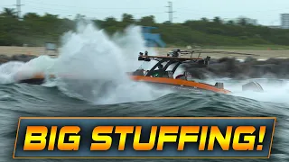 HUGE STUFFING AFTER SMASHING WAVES! | Boats vs Haulover Inlet